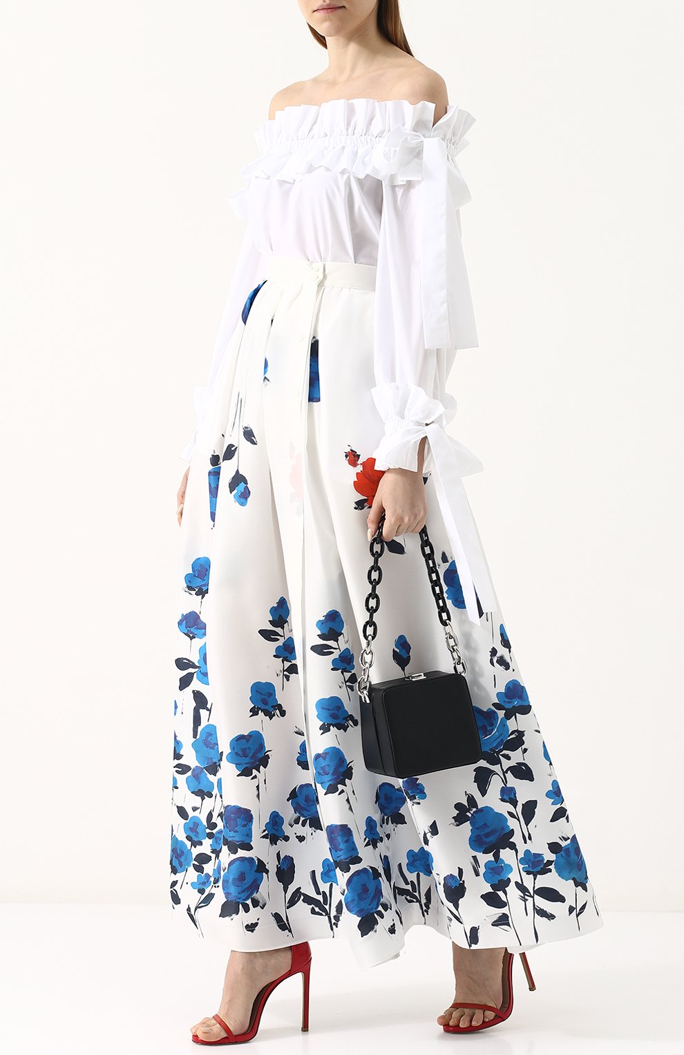 Шелковая юбка-макси с цветочным принтом SARA ROKA, арт. EDA L0NG/SS18-34, фото 2