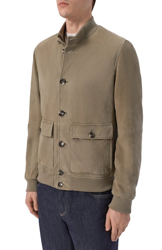 Замшевый бомбер Gimo's 6S20.1.000.52W/IC Хаки  6S20.1.000.52W/IC Фото 3