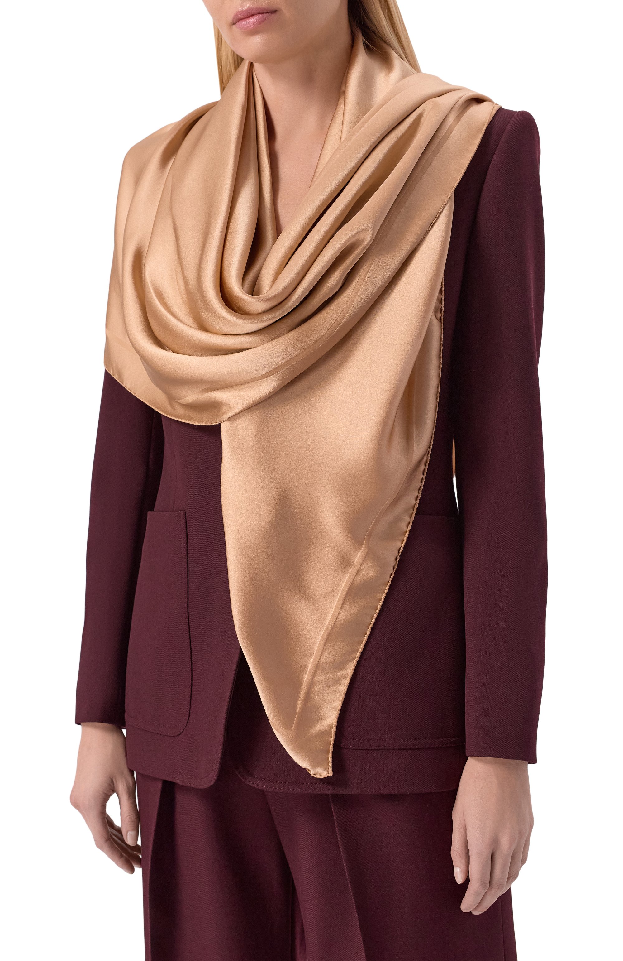 Шелковая шаль SAINT LAURENT, арт. 821282/3Y009, фото 2