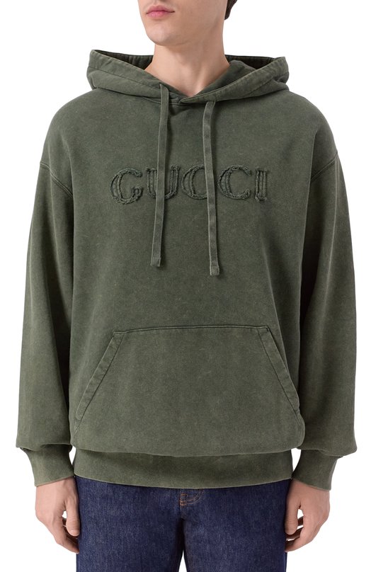 Хлопковое худи Gucci 788771/XJG6A Зелёный  788771/XJG6A Фото 3