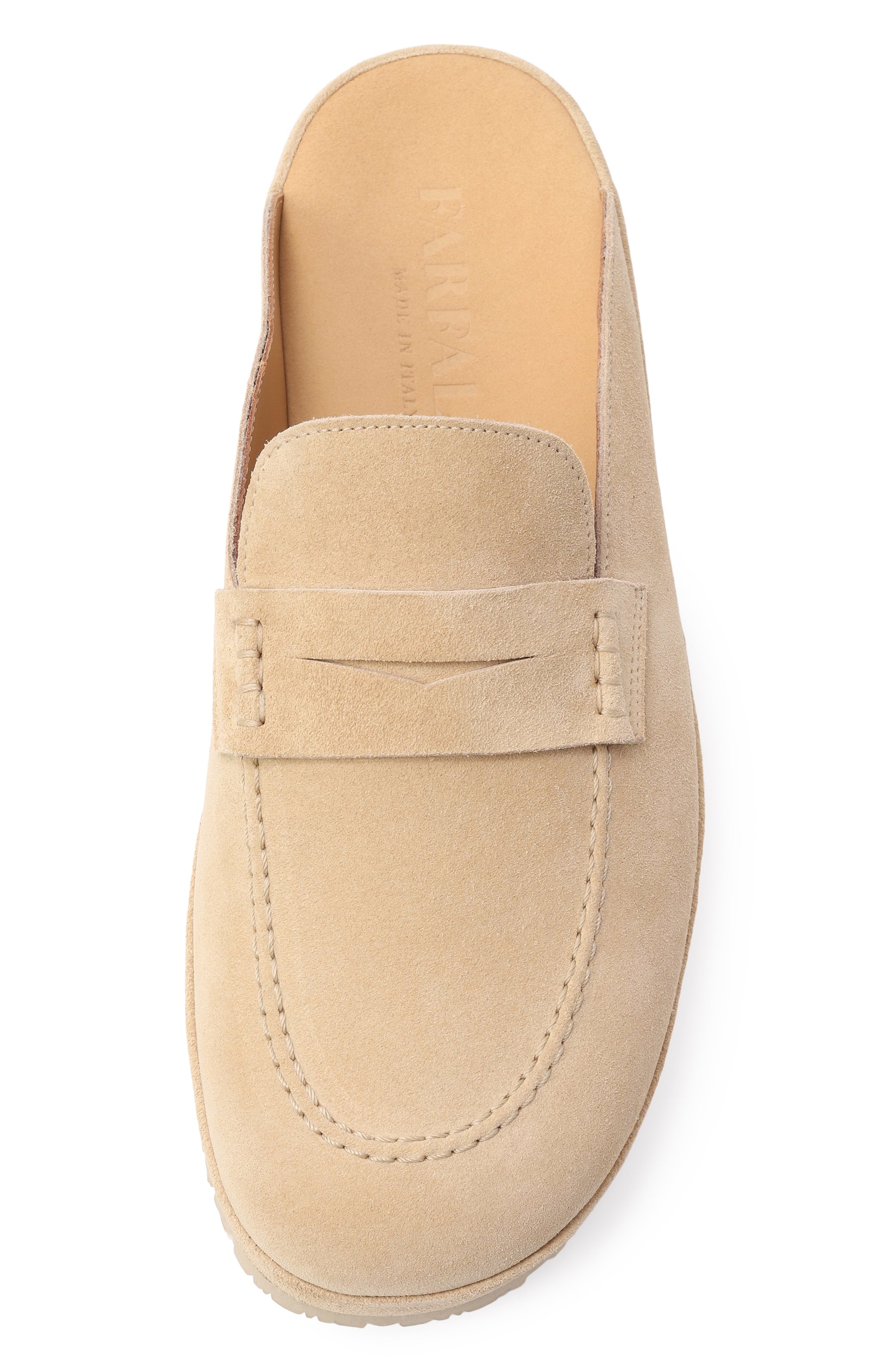 Замшевые домашние туфли FARFALLA бежевого цвета по цене 49950 руб., арт. F5ALI/SUEDE, фото 6 Замшевые домашние туфли FARFALLA, арт. F5ALI/SUEDE, фото 6