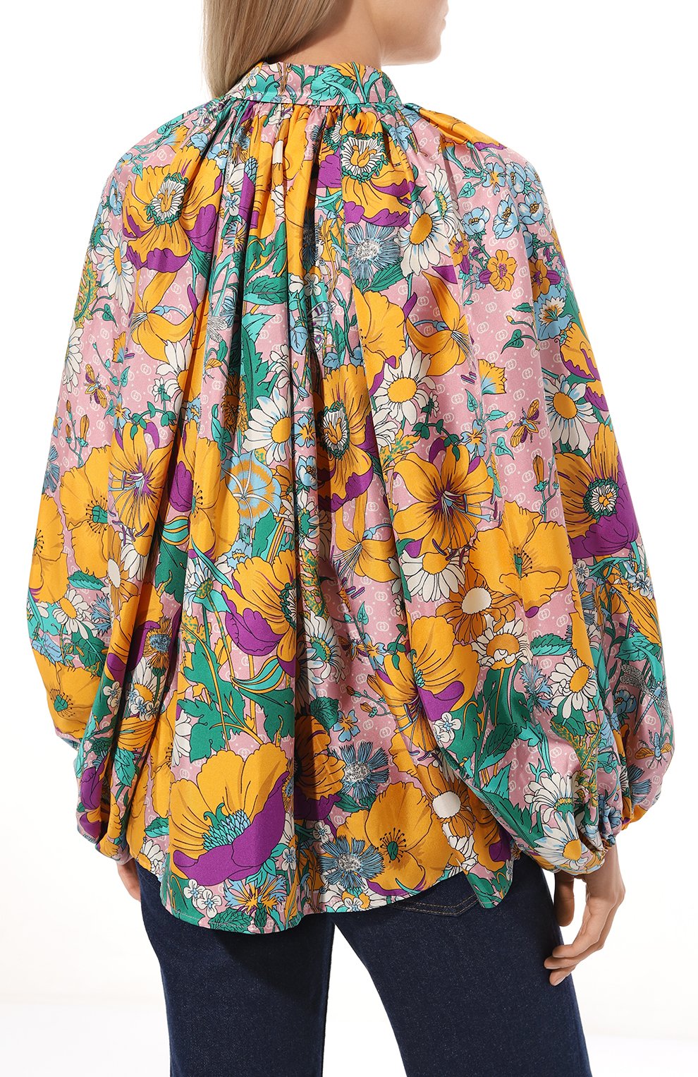 Шелковая блузка the north face x gucci GUCCI, арт. 671141 ZAHQ6, фото 4