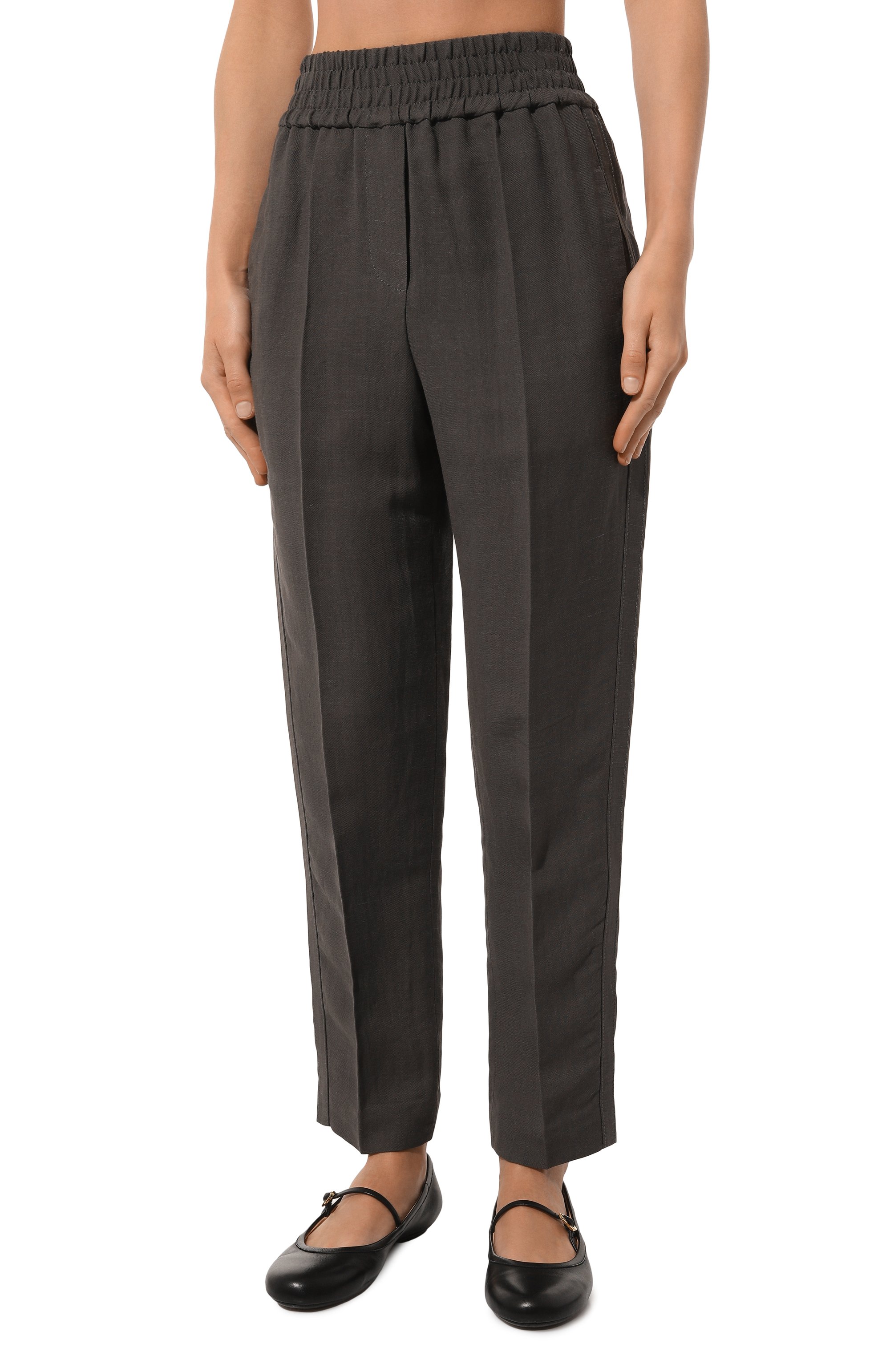 Брюки из вискозы и льна BRUNELLO CUCINELLI, арт. MH126B1071, фото 3