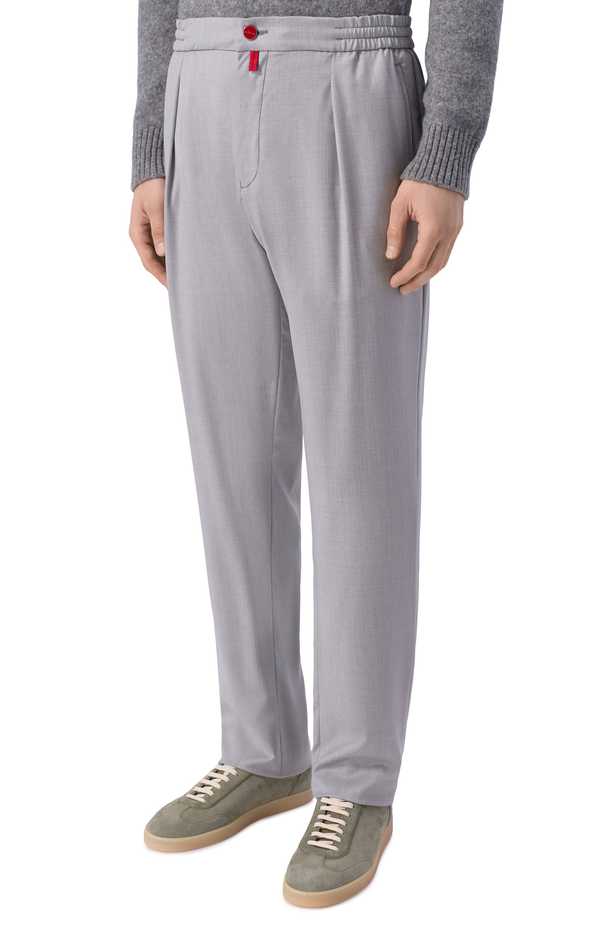 Шерстяные брюки KITON светло-серого цвета по цене 192500 руб., арт. UP1LACRK0631H, фото 3 Шерстяные брюки KITON, арт. UP1LACRK0631H, фото 3