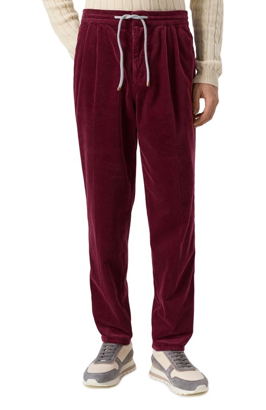 Вельветовые брюки Brunello Cucinelli M280UE1710 Бордовый  M280UE1710 Фото 3