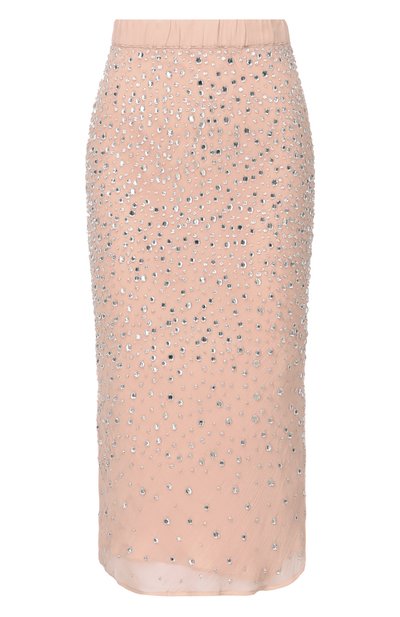 Женская шелковая юбка с отделкой стразами ALBUS LUMEN, арт. AL.RT26.SKIRT01