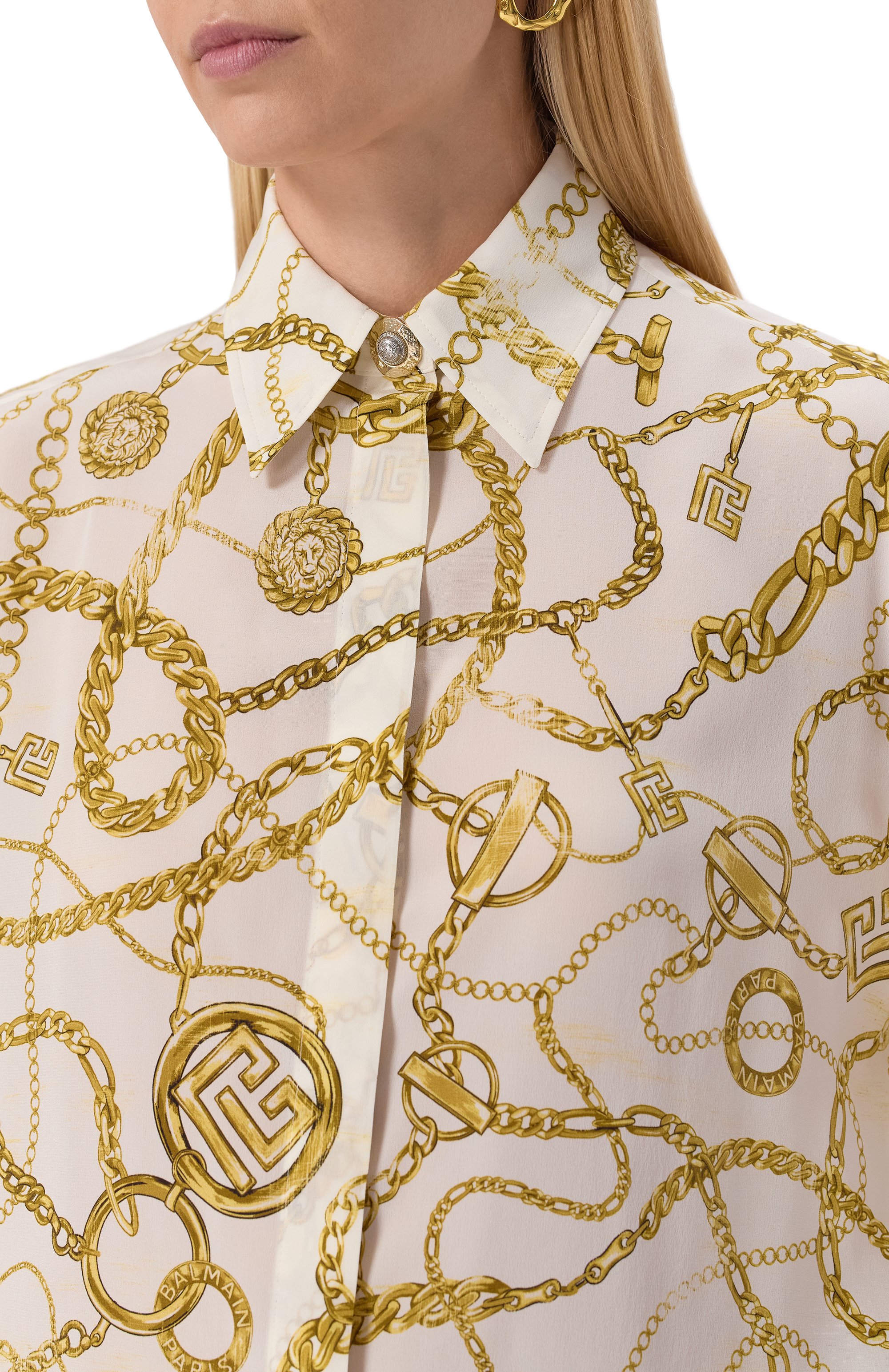 Шелковая рубашка BALMAIN, арт. FF1HS435/SF00, фото 5