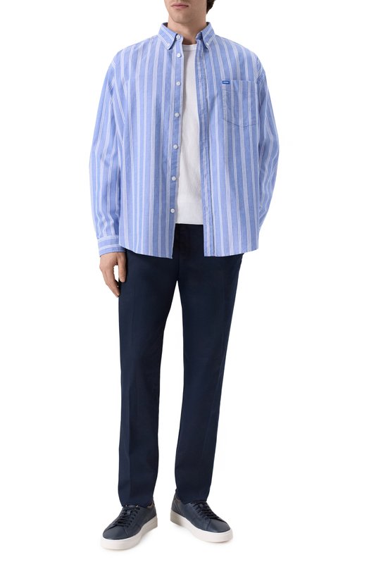 Хлопковая рубашка HUGO Blue 50534183 Синий  50534183 Фото 2