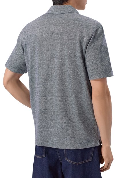 Рубашка изо льна и хлопка BOSS темно-синего цвета по цене 23950 руб., арт. 50559165, фото 4 Рубашка изо льна и хлопка BOSS, арт. 50559165, фото 4