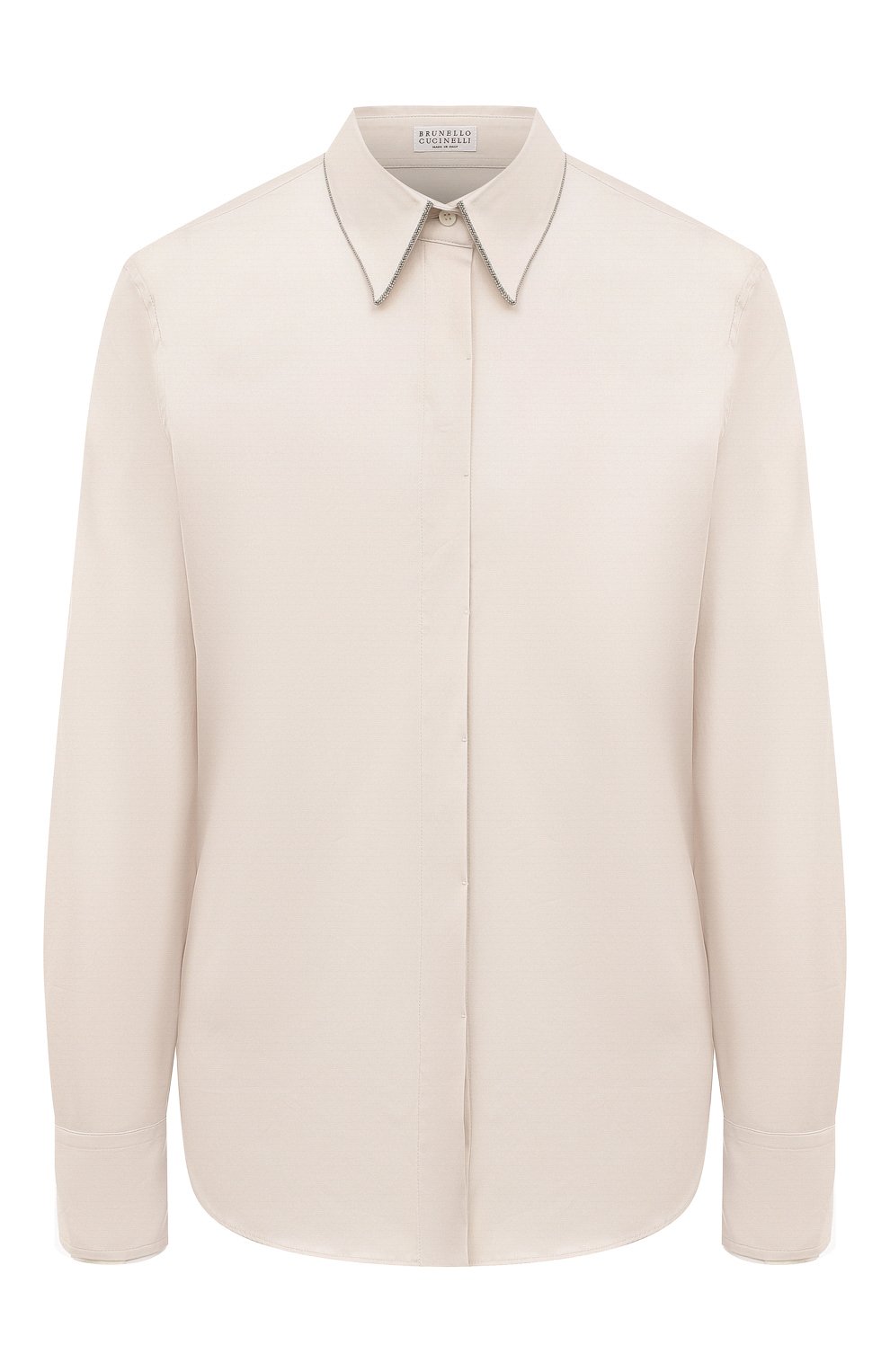 Хлопковая рубашка BRUNELLO CUCINELLI кремового цвета по цене 120000 руб., арт. M0091B1367, фото 1 Хлопковая рубашка BRUNELLO CUCINELLI, арт. M0091B1367, фото 1