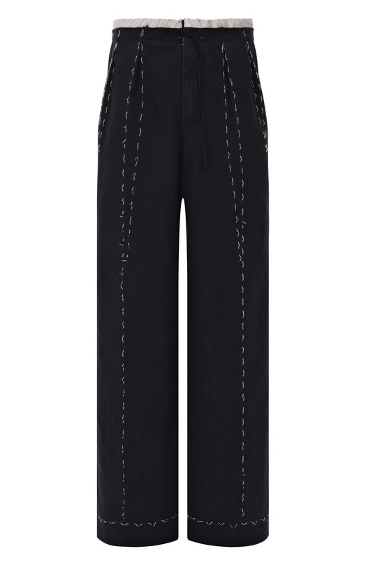 Брюки из хлопка и льна Maison Margiela S50KA0664/M35295 Чёрный S50KA0664/M35295