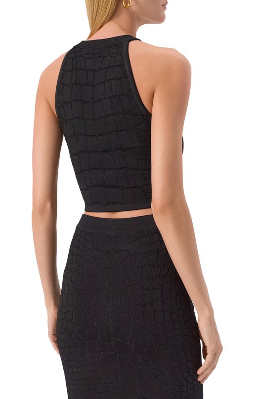 Топ из вискозы Balmain FF0AB027/KJ14 Чёрный  FF0AB027/KJ14 Фото 4