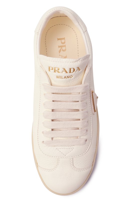 Кожаные кеды Prada 1E413N/013 Кремовый  1E413N/013 Фото 6