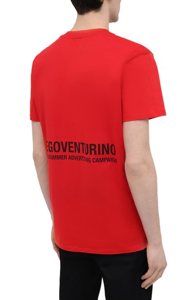 Хлопковая футболка DIEGO VENTURINO красного цвета по цене 17450 руб., арт. SS21-DV TS0 MMP, фото 4 Хлопковая футболка DIEGO VENTURINO, арт. SS21-DV TS0 MMP, фото 4