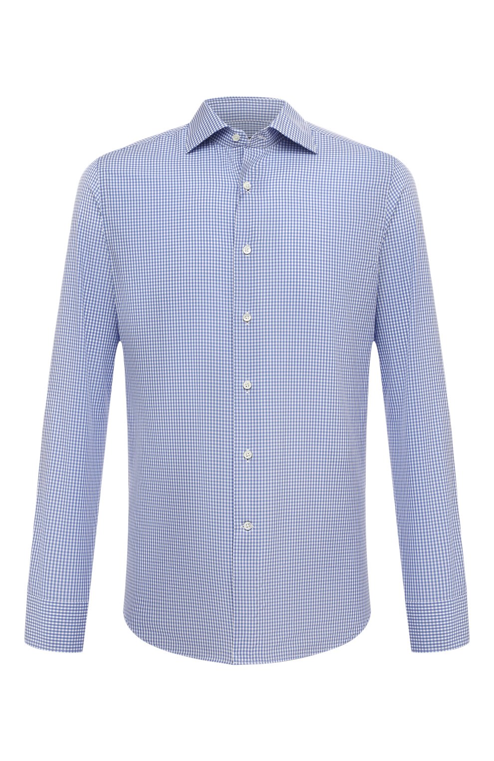 Хлопковая сорочка CANALI синего цвета по цене 27100 руб., арт. X98/GD03171, фото 1 Хлопковая сорочка CANALI, арт. X98/GD03171, фото 1