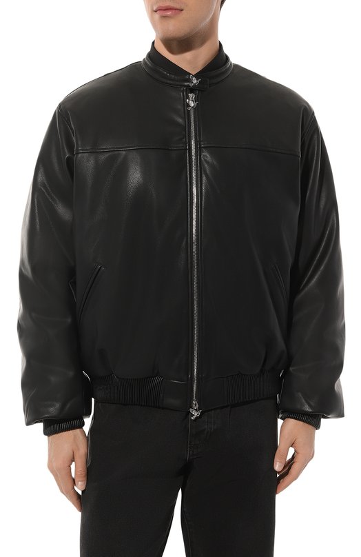 Бомбер из экокожи 3.Paradis Чёрный, фото 3