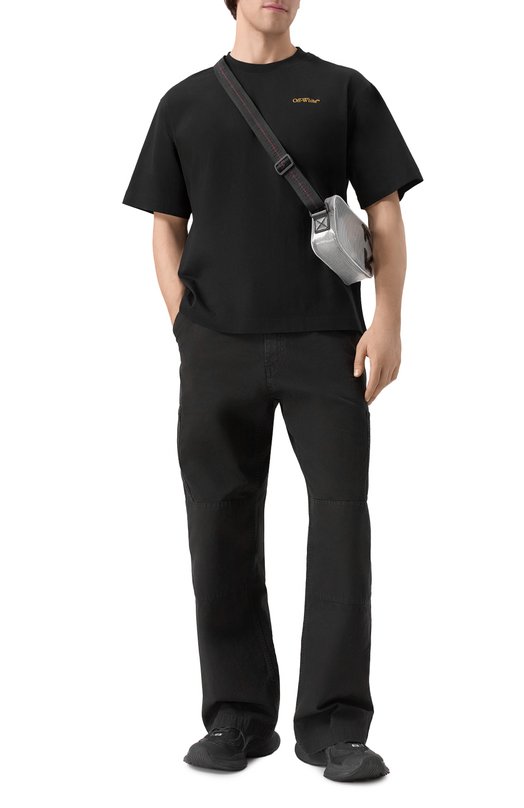 Хлопковая футболка Off-White 0MAA120S25JER00D Чёрный  0MAA120S25JER00D Фото 2
