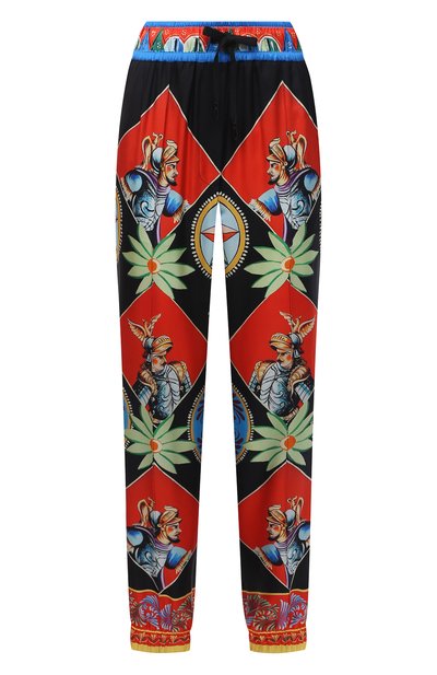 Шелковые джоггеры DOLCE & GABBANA разноцветного цвета по цене 120500 руб., арт. FTBPWT/FI1ND, фото 1 Шелковые джоггеры DOLCE & GABBANA, арт. FTBPWT/FI1ND, фото 1