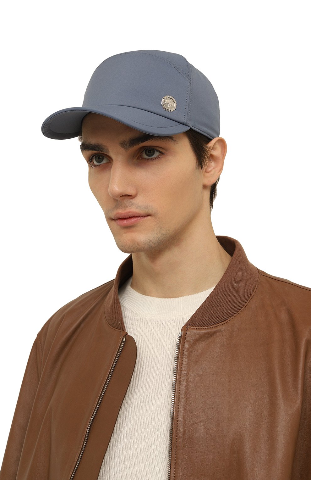 Бейсболка STEFANO RICCI голубого цвета по цене 64750 руб., арт. MCV320003E/PL001H, фото 2 Бейсболка STEFANO RICCI, арт. MCV320003E/PL001H, фото 2