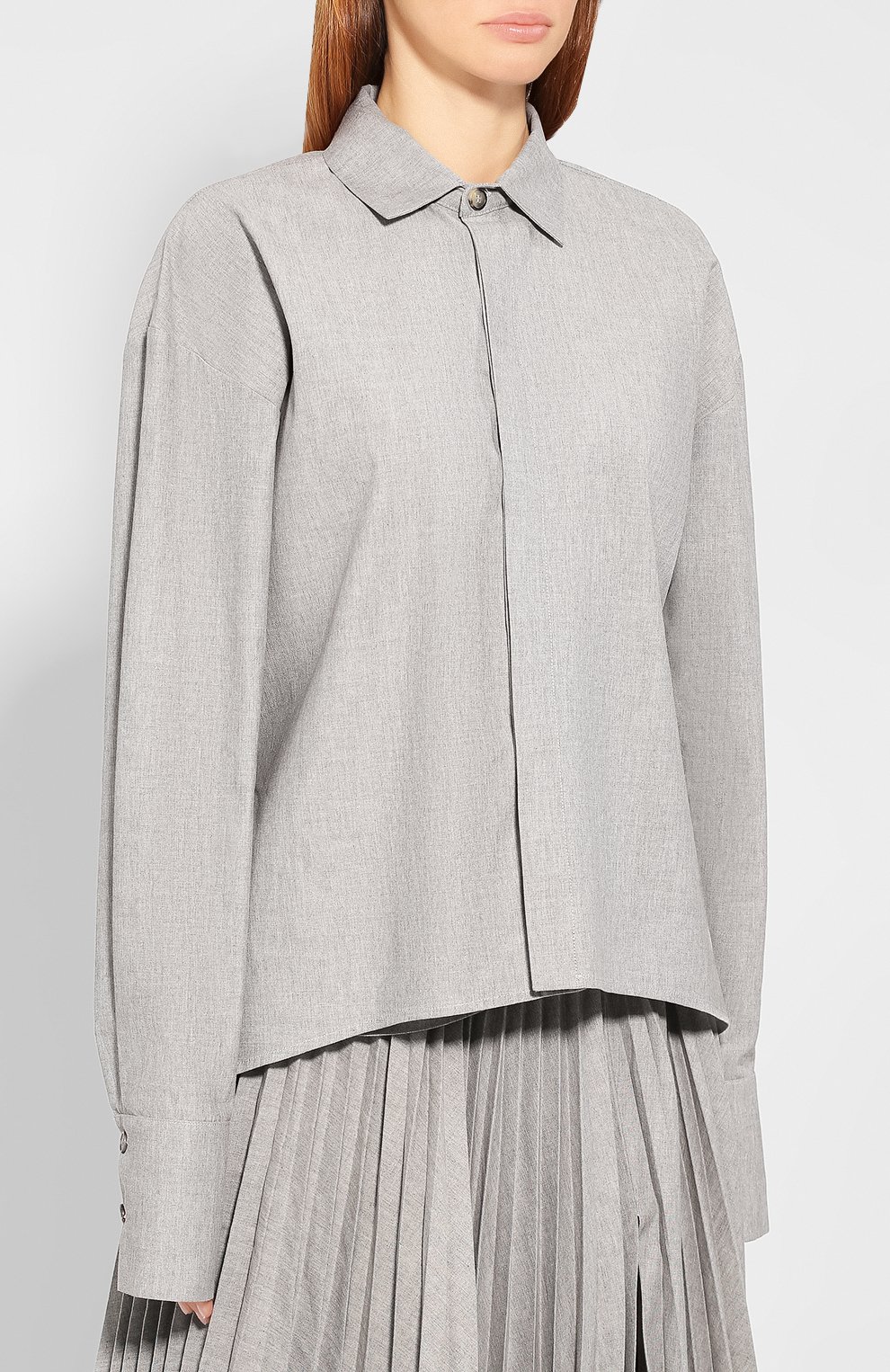 Хлопковая рубашка A.W.A.K.E. MODE серого цвета по цене 49950 руб., арт. AW19.T14, фото 3 Хлопковая рубашка A.W.A.K.E. MODE, арт. AW19.T14, фото 3