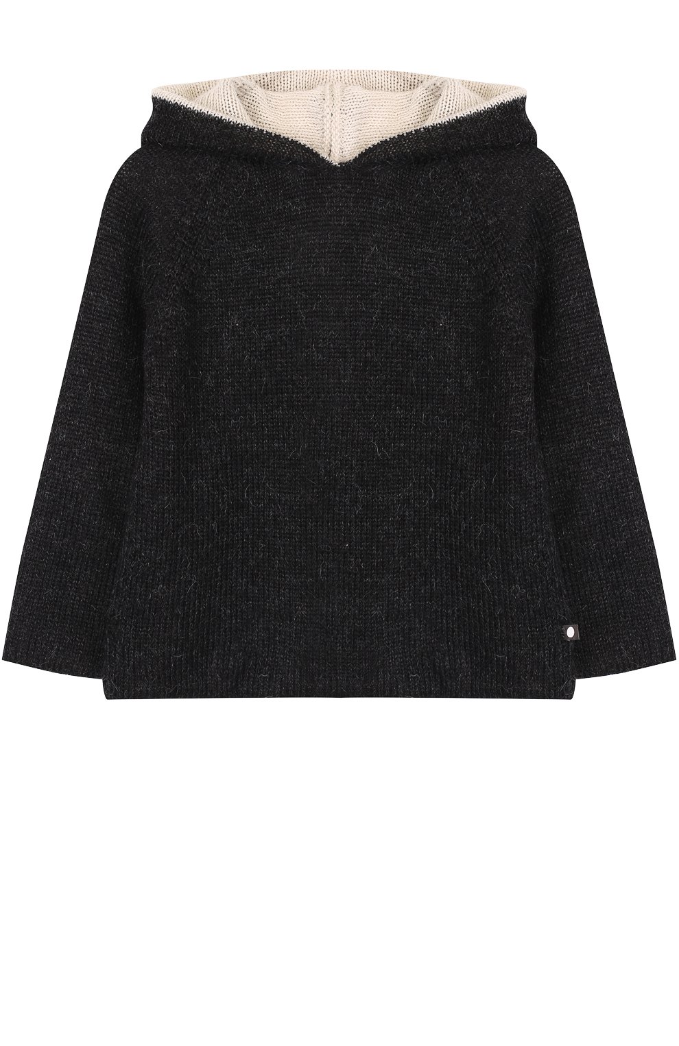 Шерстяная толстовка OEUF темно-серого цвета по цене 17850 руб., арт. K103171619/2Y, фото 1 Шерстяная толстовка OEUF, арт. K103171619/2Y, фото 1