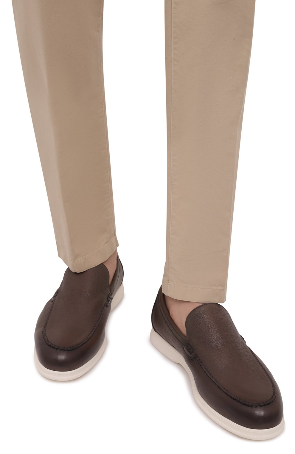 Кожаные лоферы DOUCAL'S темно-коричневого цвета по цене 43900 руб., арт. DU2814ARTHUY215IM20, фото 3 Кожаные лоферы DOUCAL'S, арт. DU2814ARTHUY215IM20, фото 3