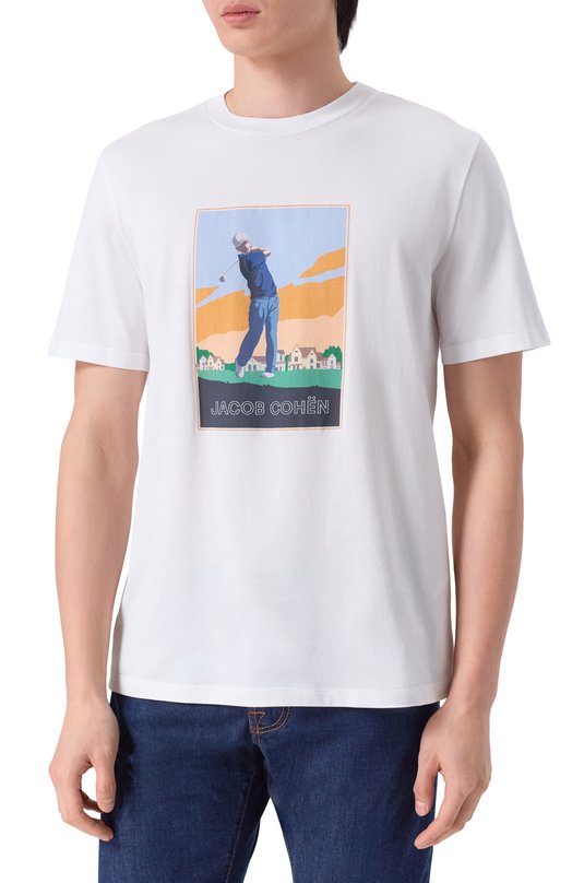 Хлопковая футболка Jacob Cohen JUE_40002 001 M4530 L1 Белый  JUE_40002 001 M4530 L1 Фото 3
