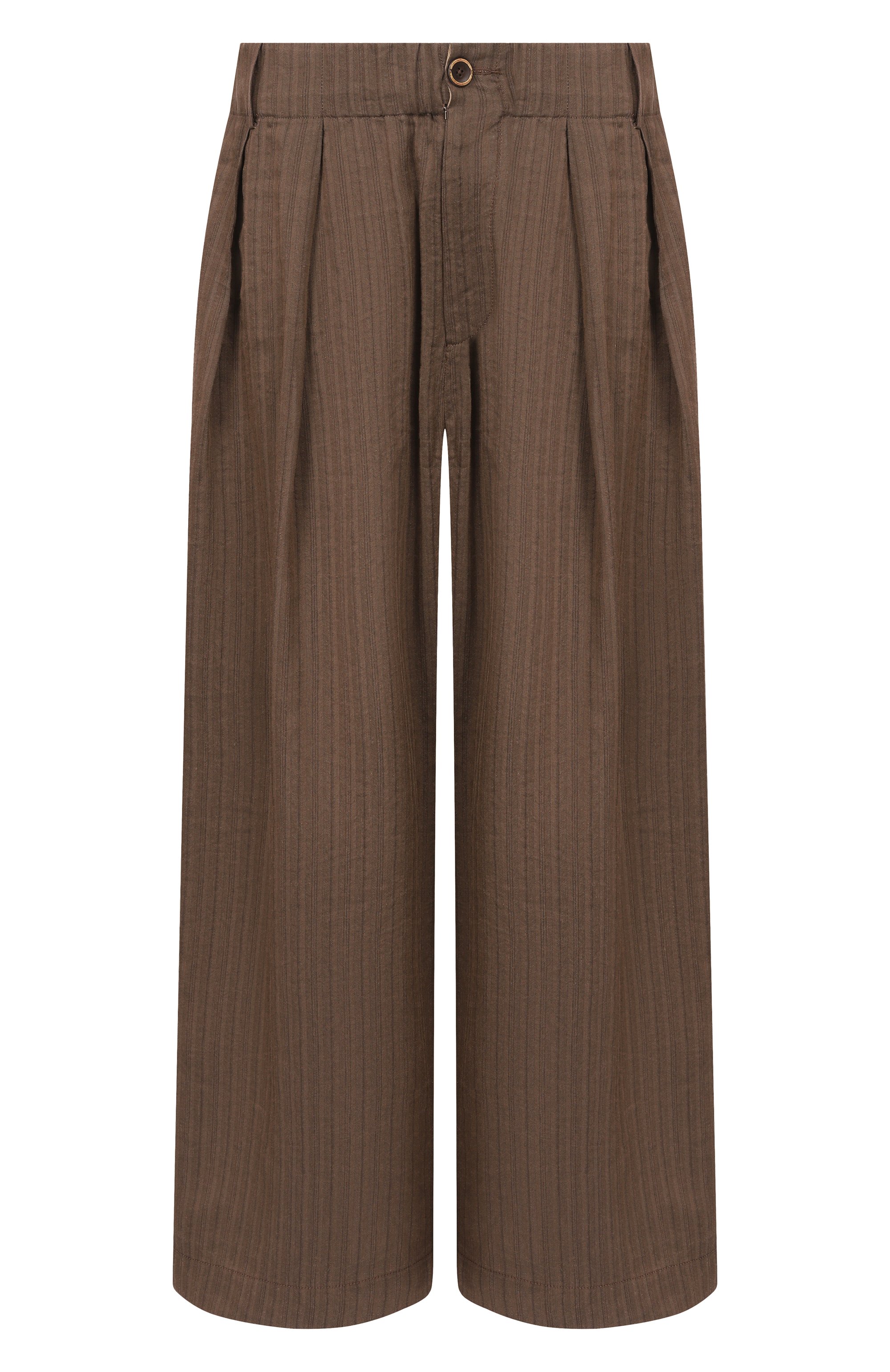 Брюки изо льна и вискозы UMA WANG коричневого цвета по цене 135000 руб., арт. UM3512, фото 1 Брюки изо льна и вискозы UMA WANG, арт. UM3512, фото 1