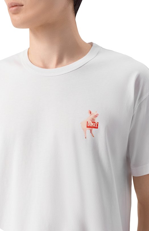 Хлопковая футболка Diesel A22005/0PLAT Белый  A22005/0PLAT Фото 5