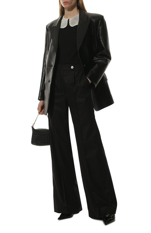 Шерстяной пуловер Miu Miu MML476-1Y9G-F0002 Чёрный  MML476-1Y9G-F0002 Фото 2