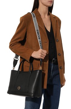 Женская сумка-тоут luisa MICHAEL MICHAEL KORS черного цвета, арт. 30R4G99S2L | Фото 2 (Ремень/цепочка: На ремешке; Размер: large; Материал: Натуральная кожа)