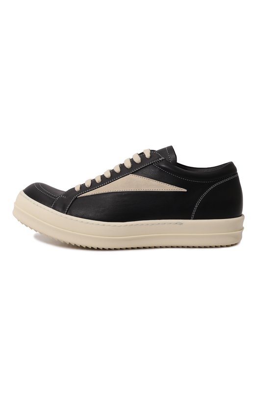 Кожаные кеды Porterville Vintage Rick Owens RU02D6897/LC0LVS Чёрно-белый  RU02D6897/LC0LVS Фото 4