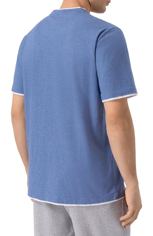 Хлопковая футболка Fedeli TU000200/JERSEY MELANGE Синий  TU000200/JERSEY MELANGE Фото 4
