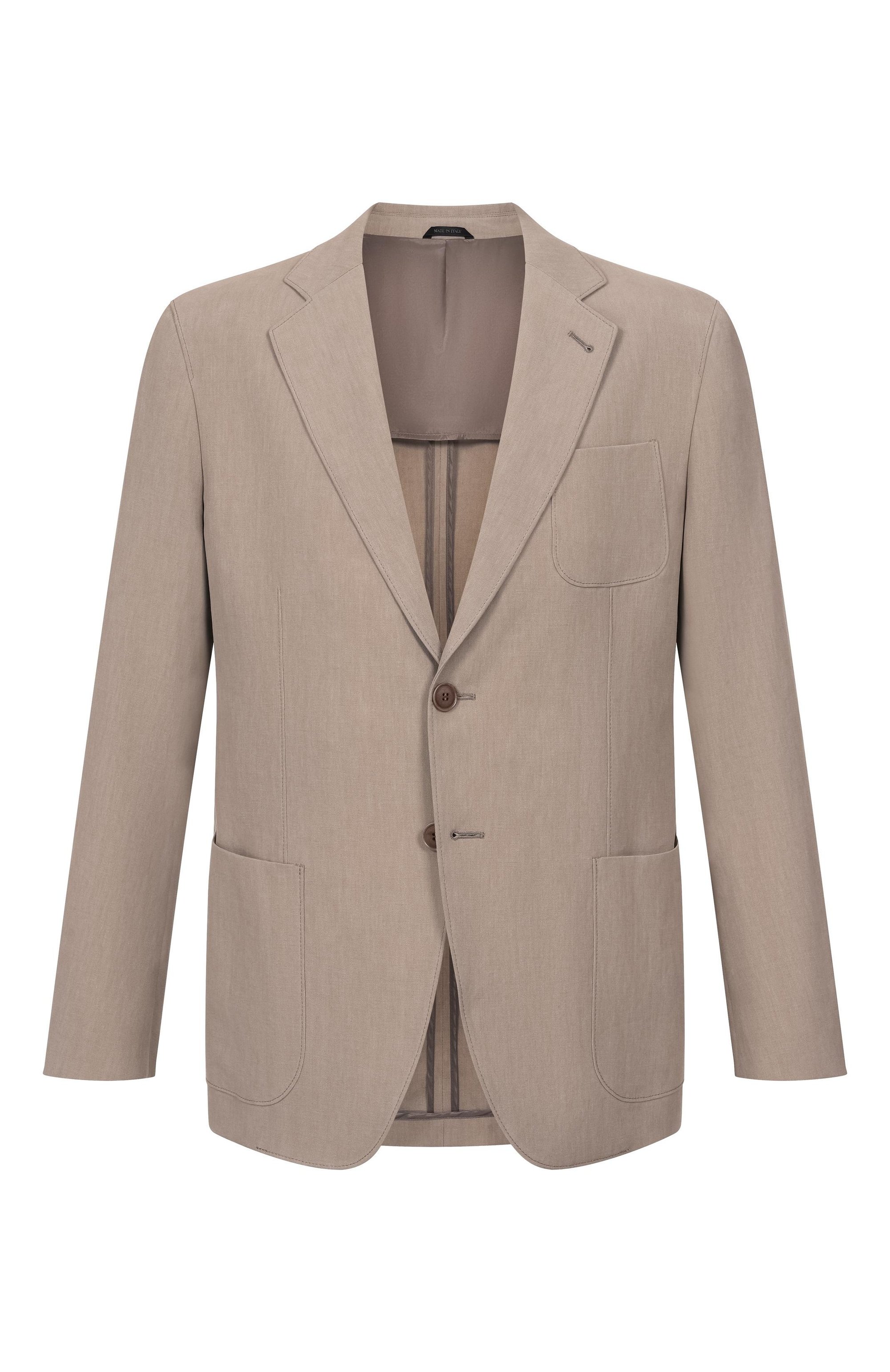 Льняной пиджак GIORGIO ARMANI бежевого цвета по цене 269500 руб., арт. GM000140/TE10954, фото 1 Льняной пиджак GIORGIO ARMANI, арт. GM000140/TE10954, фото 1