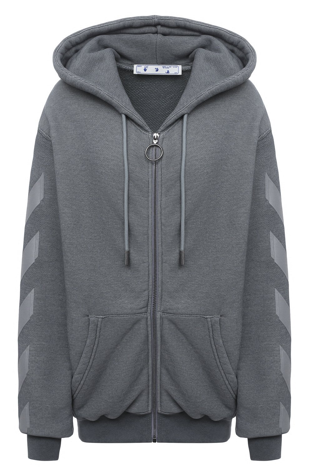 Хлопковая толстовка OFF-WHITE серого цвета по цене 69950 руб., арт. 0WBE005E20JER0010808, фото 1 Хлопковая толстовка OFF-WHITE, арт. 0WBE005E20JER0010808, фото 1