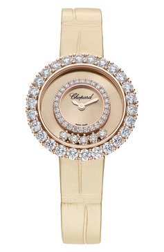 Женские часы icons round CHOPARD бесцветного цвета, арт. 205369-5002 | Фото 1 (Региональные ограничения белый список (Axapta Mercury): Не проставлено; Нос: Не проставлено; Механизм: Кварц; Материал корпуса: Розовое золото)