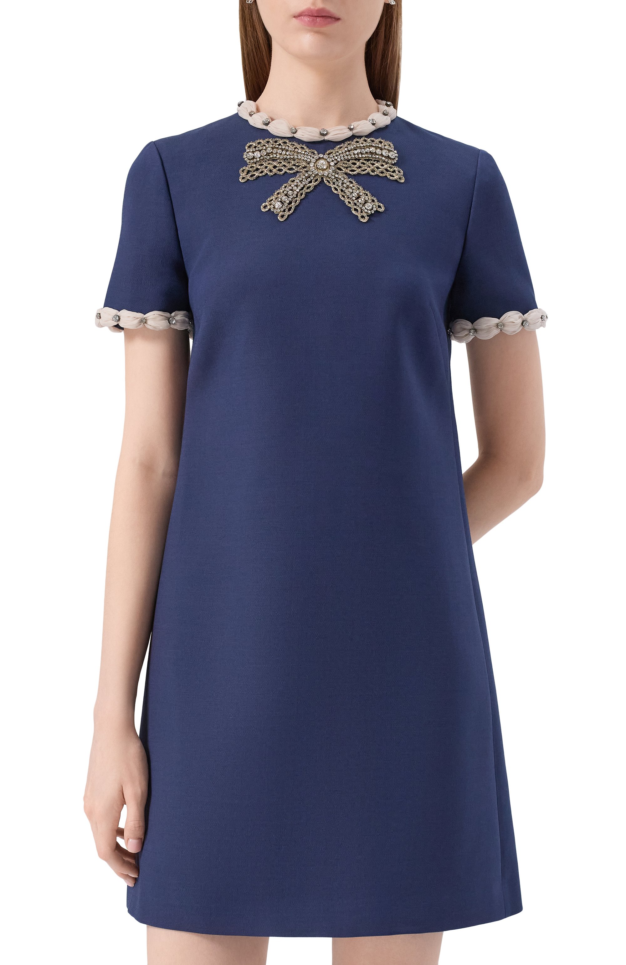 Платье из шерсти и шелка VALENTINO, арт. 7B3VADR9/1CF, фото 3