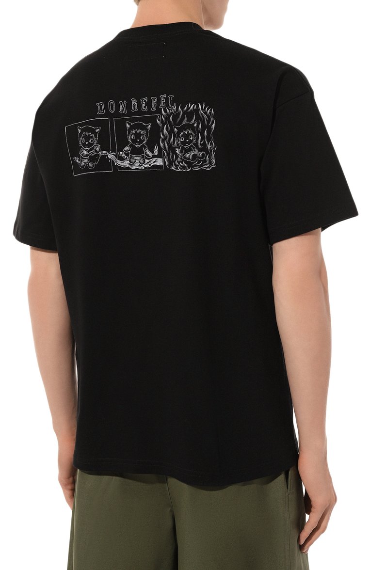 Мужская хлопковая футболка DOMREBEL черного цвета, арт. M DESTR0Y/TSHIRT | Фото 4 (Материал внешний: Хлопок; Длина (для топов): Стандартные; Рукава: Короткие; Принт: С принтом; Стили: Гранж; Мужское Кросс-КТ: Футболка-одежда; Кросс-КТ: Джерси)