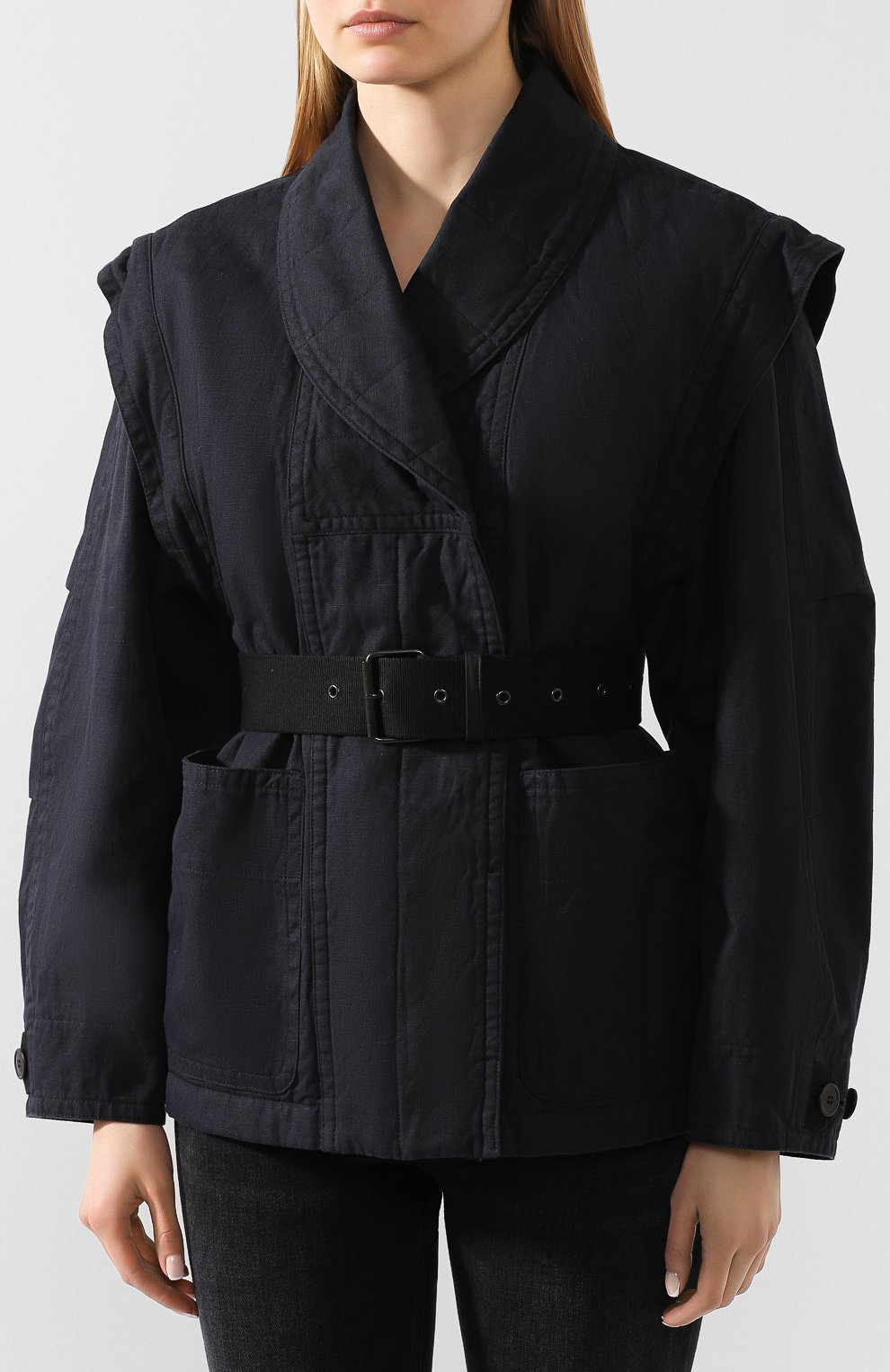 Хлопковая куртка ISABEL MARANT ETOILE черного цвета по цене 49950 руб., арт. VE1207-20P007E/RAINE, фото 3 Хлопковая куртка ISABEL MARANT ETOILE, арт. VE1207-20P007E/RAINE, фото 3