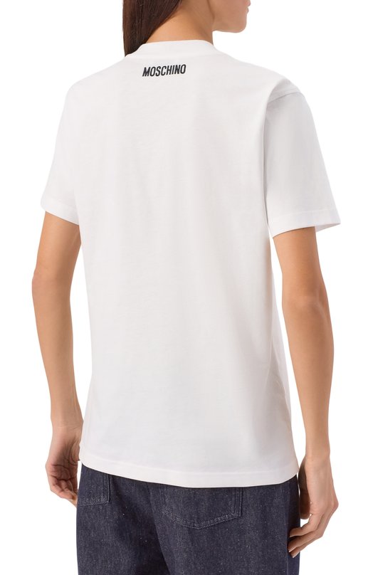 Хлопковая футболка Moschino J0704/5441 Белый  J0704/5441 Фото 4