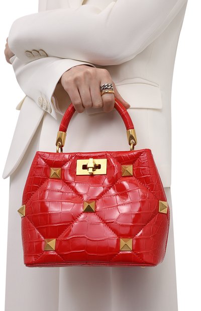 Сумка roman stud small из кожи аллигатора VALENTINO, арт. WW2B0I97/SXY/AMIS, фото 2