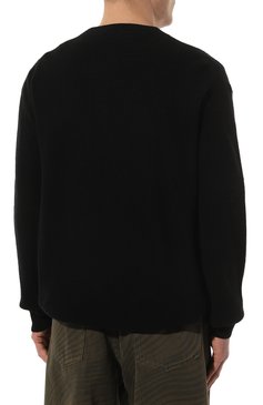 Мужской свитер из шерсти и кашемира MONCLER черного цвета, арт. 9C000-29-M1900 | Фото 4 (Драгоценные камни: Проставлено; Рукава: Длинные; Материал сплава: Проставлено; Длина (для топов): Стандартные; Материал внешний: Шерсть, Кашемир; �Стили: Кэжуэл; Мужское Кросс-КТ: Свитер-одежда; Принт: Без принта)