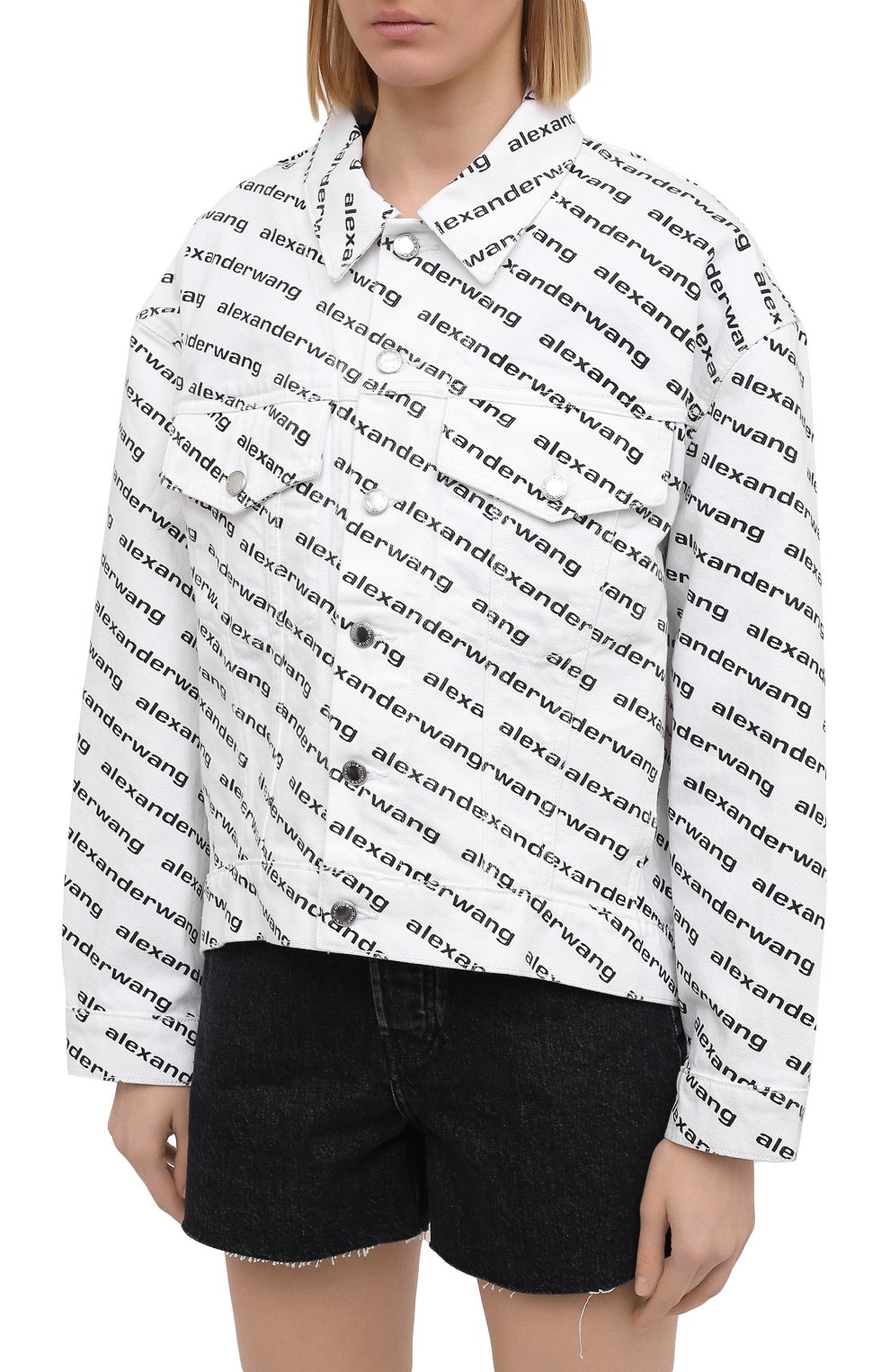 Джинсовая куртка ALEXANDER WANG черно-белого цвета по цене 82650 руб., арт. 4DC1212891, фото 3 Джинсовая куртка ALEXANDER WANG, арт. 4DC1212891, фото 3