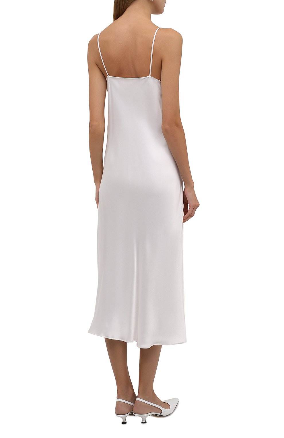 Атласное платье JIL SANDER белого цвета по цене 120500 руб., арт. JSWT506610-WT37030L, фото 4 Атласное платье JIL SANDER, арт. JSWT506610-WT37030L, фото 4