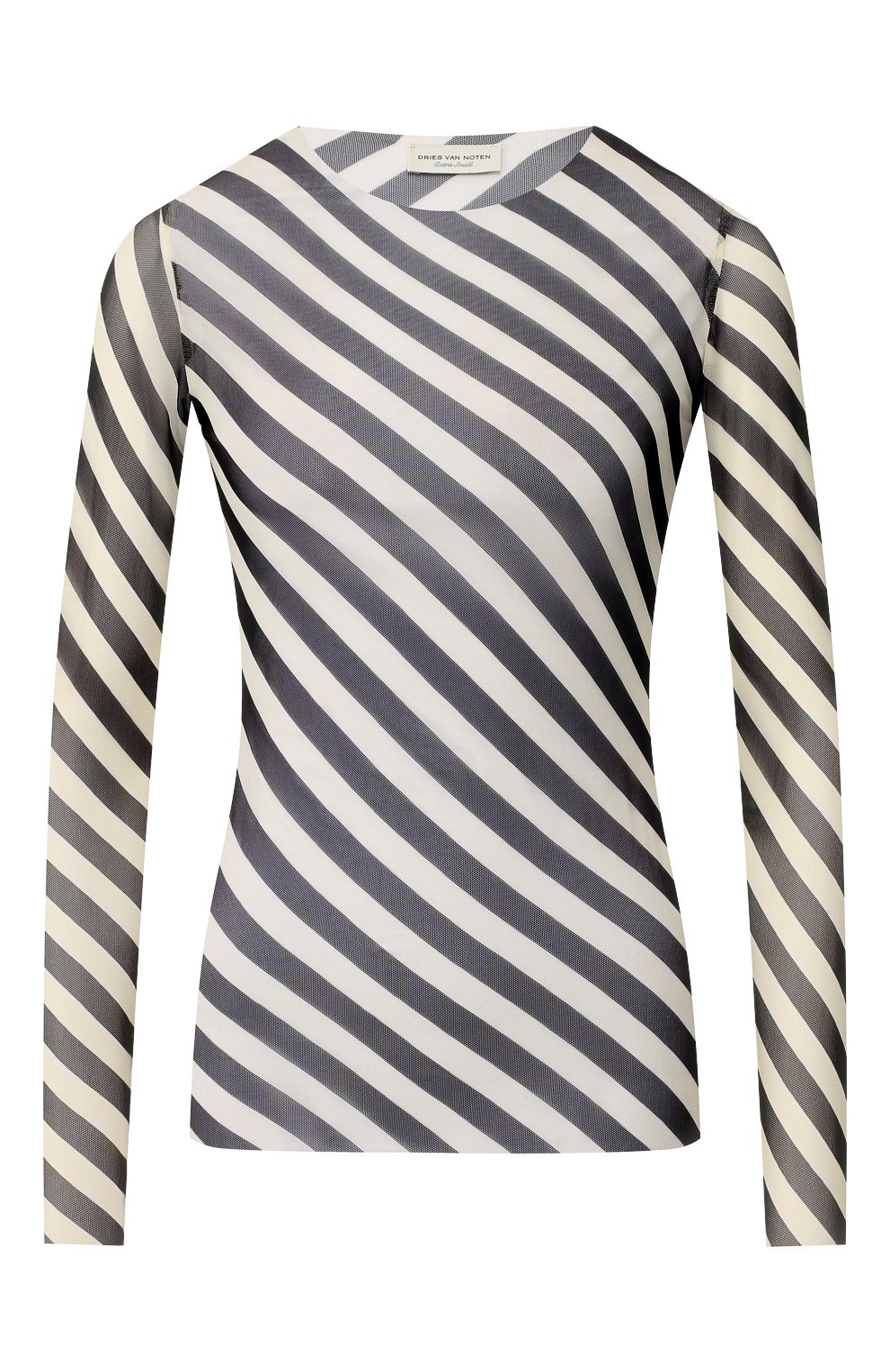 Лонгслив в полоску DRIES VAN NOTEN черного цвета по цене 29450 руб., арт. 191-31182-7196, фото 1 Лонгслив в полоску DRIES VAN NOTEN, арт. 191-31182-7196, фото 1