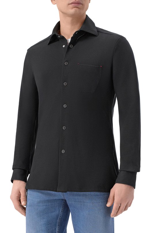 Хлопковая рубашка Kiton UMCNERHH09601 Чёрный  UMCNERHH09601 Фото 3
