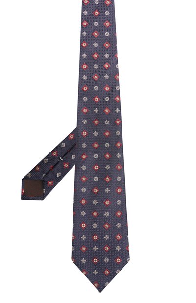 Шелковый галстук CANALI темно-синего цвета по цене 23150 руб., арт. 18/HJ04709, фото 3 Шелковый галстук CANALI, арт. 18/HJ04709, фото 3