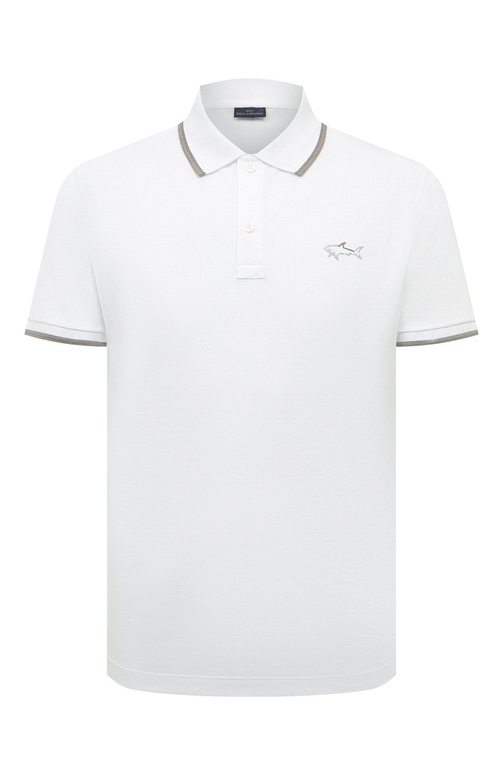 Хлопковое поло PAUL&SHARK белого цвета по цене 23000 руб., арт. 24411327/3XL-6XL, фото 1 Хлопковое поло PAUL&SHARK, арт. 24411327/3XL-6XL, фото 1