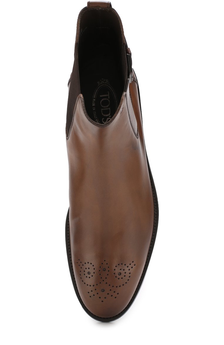 Мужские кожаные челси TOD’S коричневого цвета, арт. XXM0XR0Q660D9C | Фото 5 (Подошва: Плоская; Статус проверки: Проверено, Проверена категория; Мужское Кросс-КТ: Челси-обувь; Материал внутренний: Натуральная кожа; Материал утеплителя: Без утеплителя; Материал внешний: Натуральная кожа)