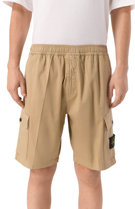 Хлопковые шорты Stone Island K1S15L100L03S0012 Бежевый  K1S15L100L03S0012 Фото 3